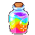 Gif of a closed glass jar full of color that's swirling inside. The jar is from the video game Drawn to Life: The Next Chapter.