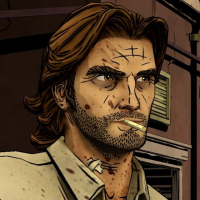 Image of Bigby Wolf from the video game 'The Wolf Among Us'.