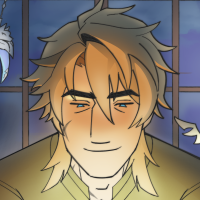 Short animation of Varka seated in front of a birthday cake only illuminated by the fire from the candles.