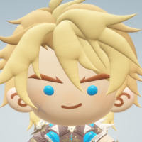 A 3D model of Varka as a simple-shaped beady-eyed chibi.
