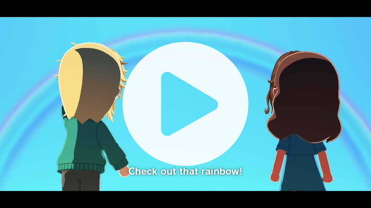 Tomodachi Life: Living the Dream video - Varka notices that Merode is sad and he points out the big rainbow in the sky for her, which cheers her right up.