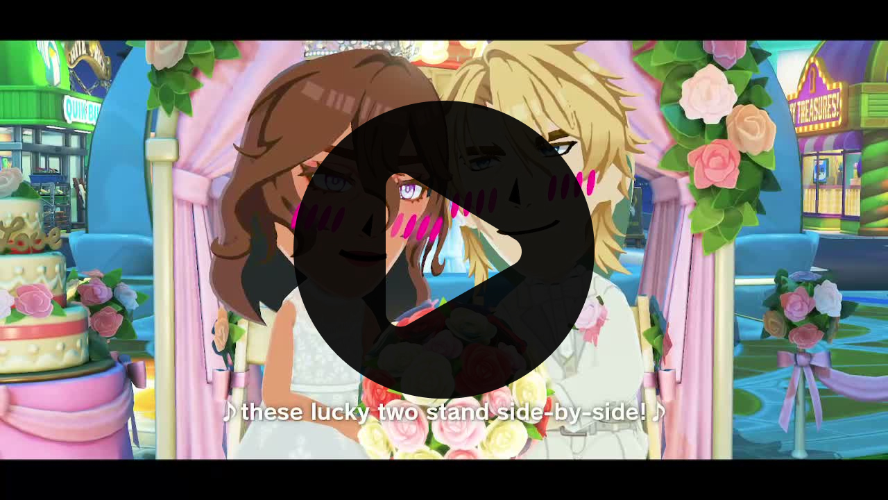 Tomodachi Life: Living the Dream video - Varka and Merode's wedding. Razor sings for them, Rosaria is the bestwoman, and the guests in attendance are Albedo, Noelle, Fischl and Jean.