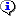 An image of a speech bubble with a blue, bold i with serif inside.